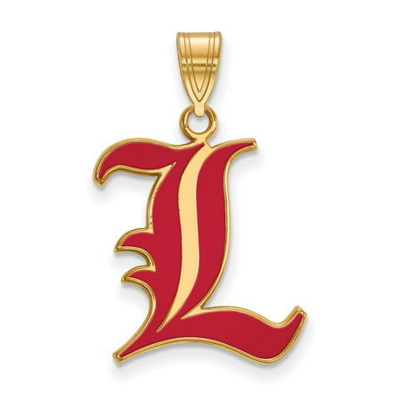 Gold Plated Louisville Large 3/4 Inch Enamel Pendant 